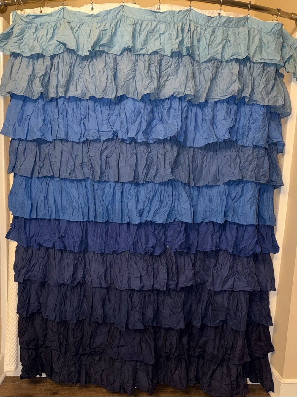 Read description. Anthropologie ombré shower curtain see photos